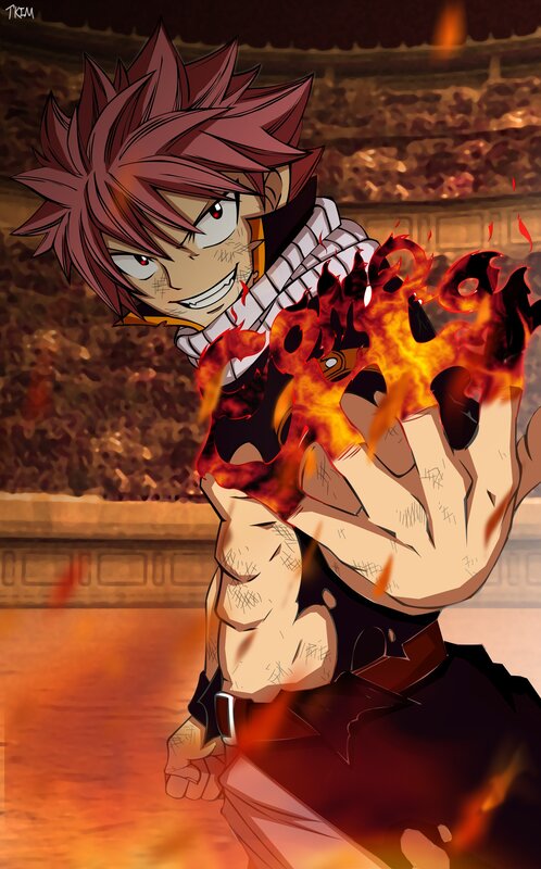 Anime Character with Fire — Red, Dramatic, Manga, Flame