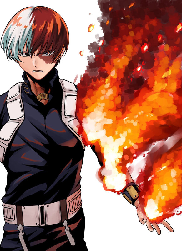 Anime Character with Fire — Red, Dramatic, Manga