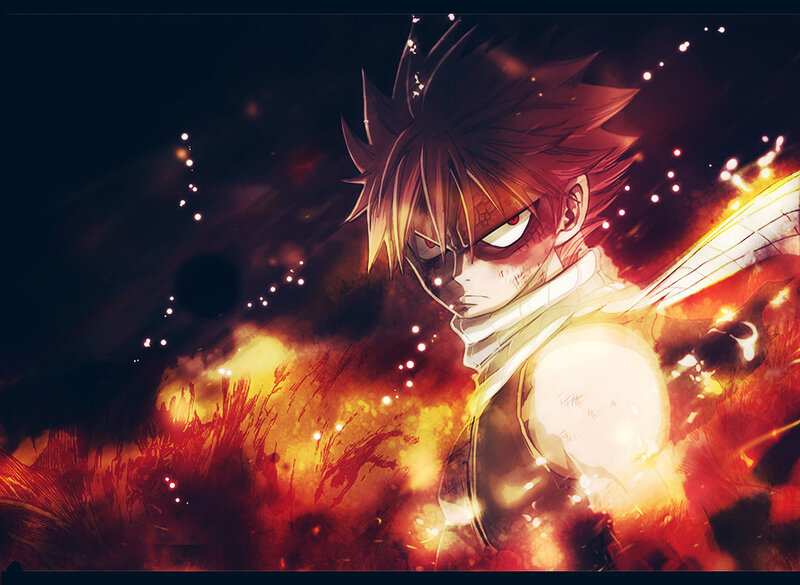 Anime Character with Fire — Red, Dramatic