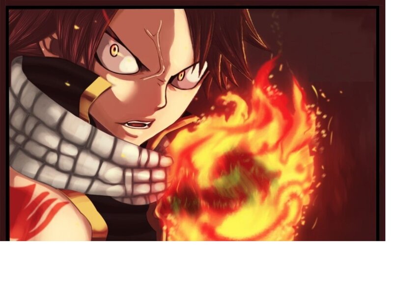 Anime Character with Fire — Red, Intense, Manga