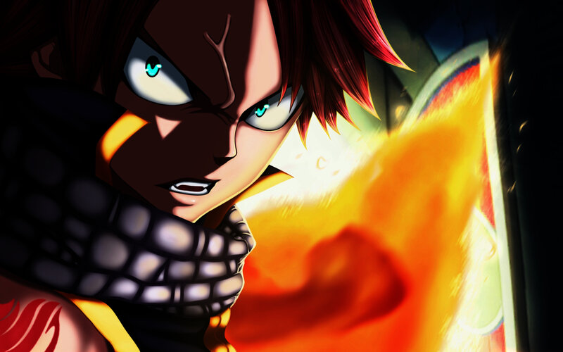 Anime Character with Fire — Red, Intense