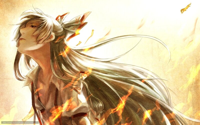 anime character with fire