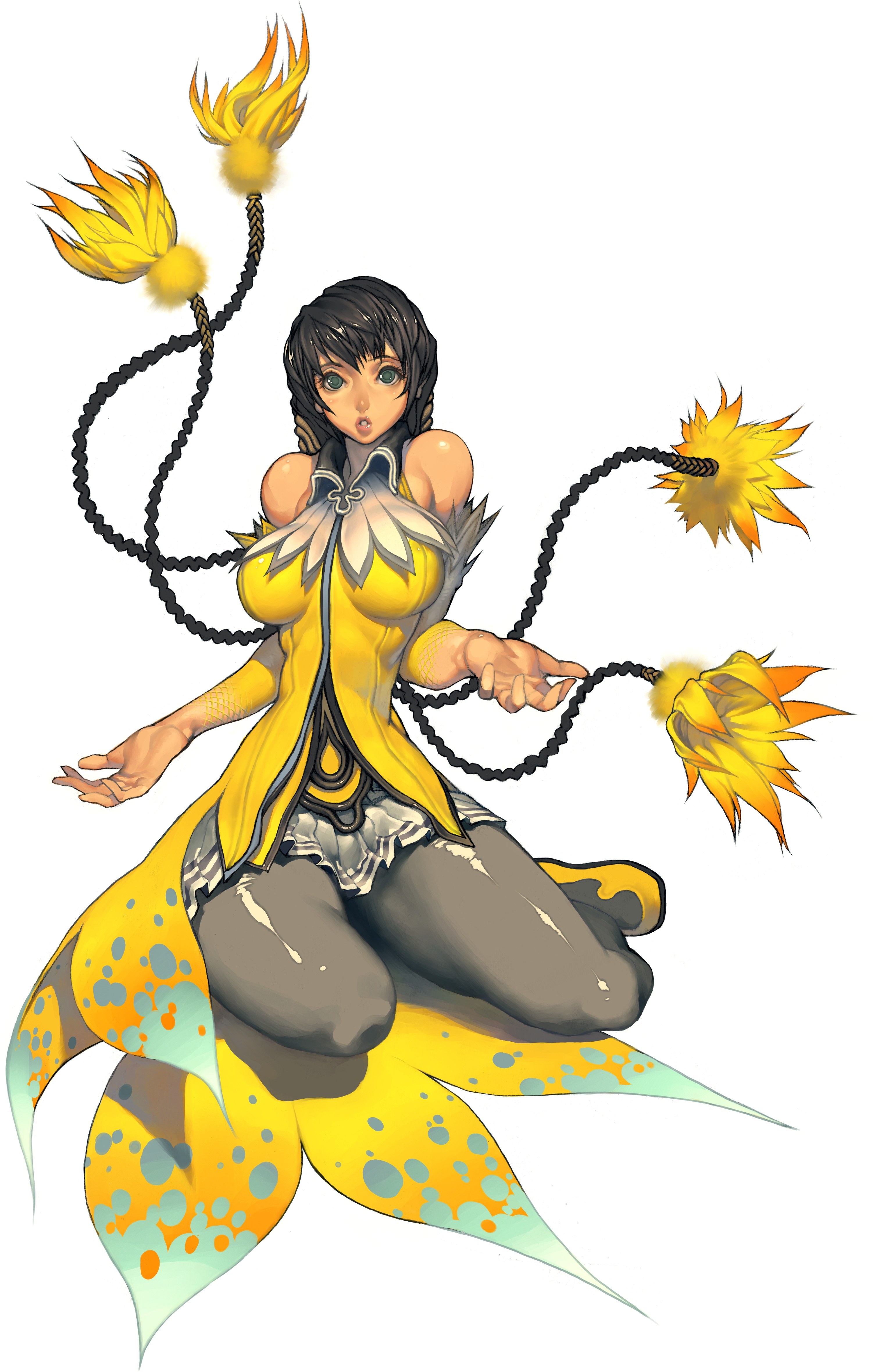 Anime character with fire whips