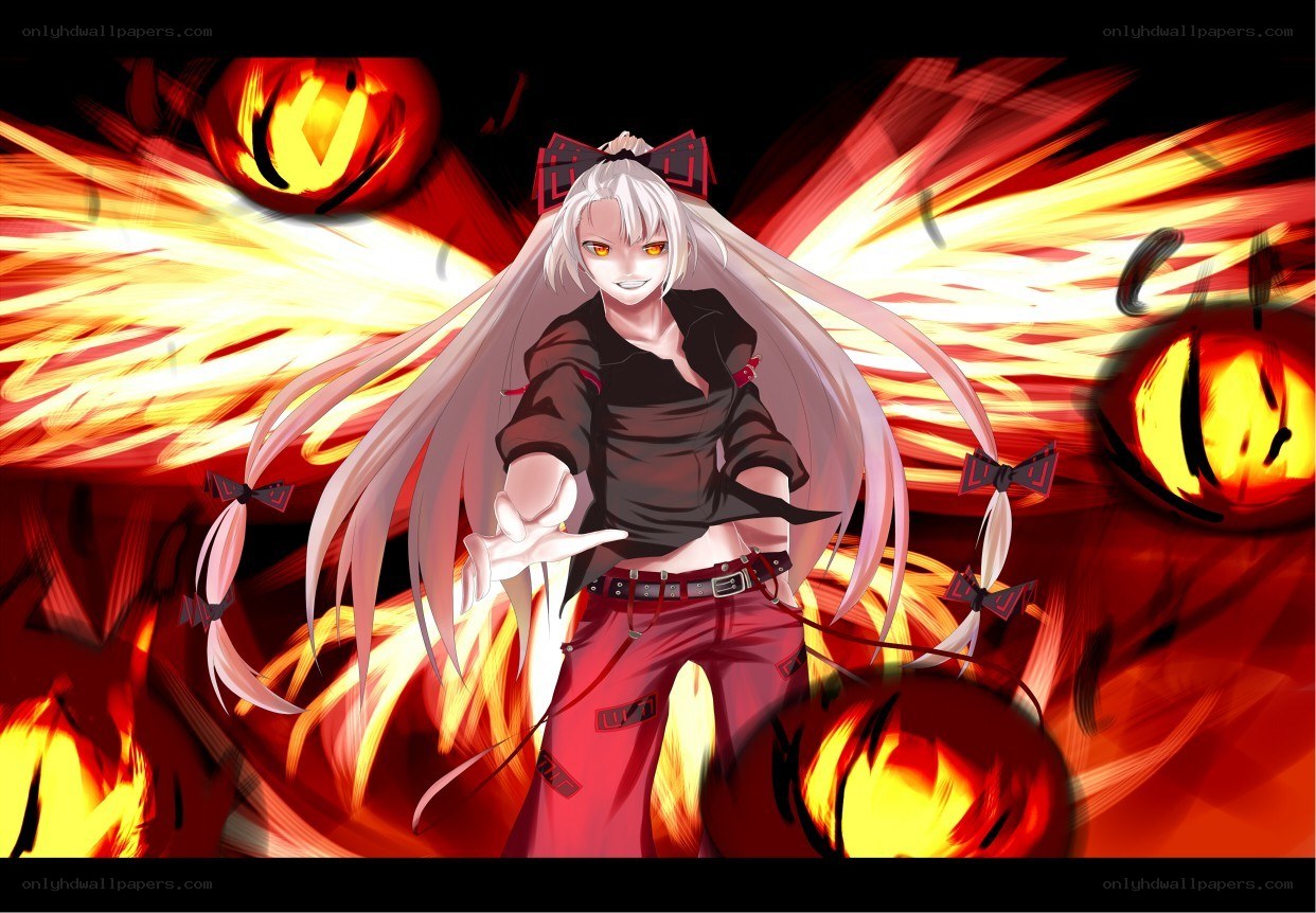 anime character with fire wings