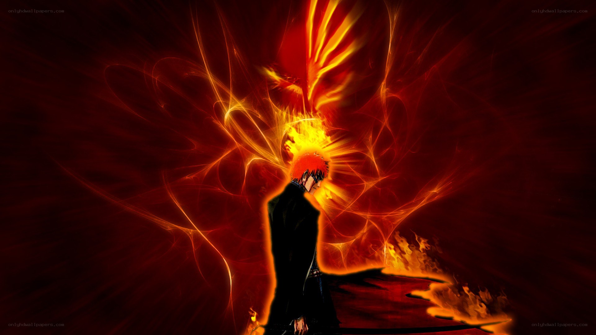 anime character with fire wings