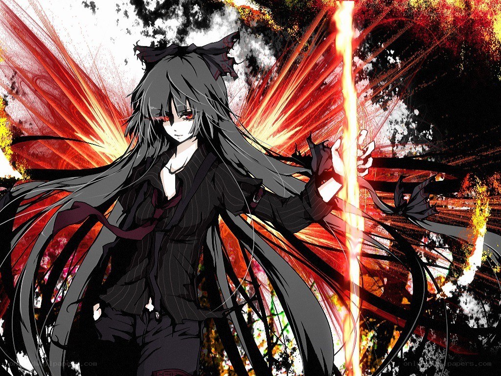 anime character with fire wings