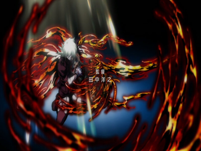 anime character with fire wings