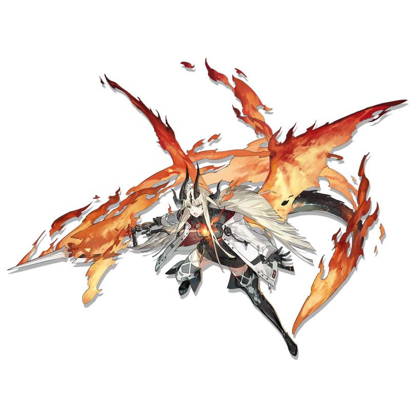 Anime Character with Fire Wings — Red