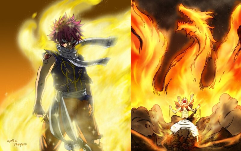 Anime Character with Fire — Yellow