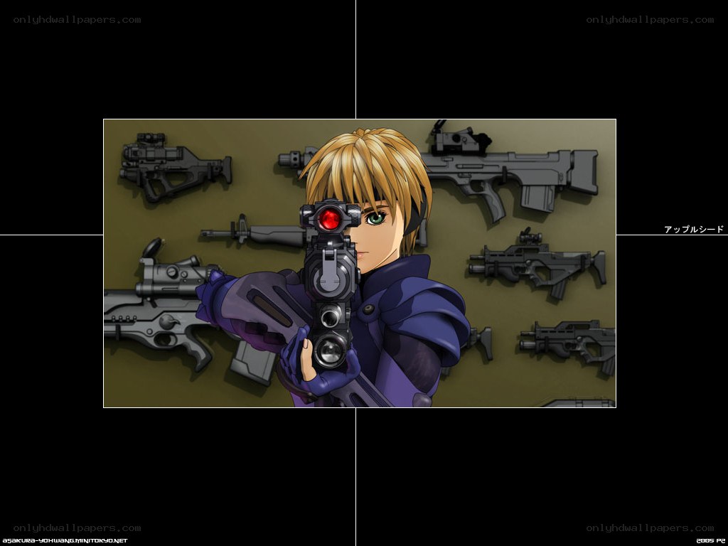anime character with firearms