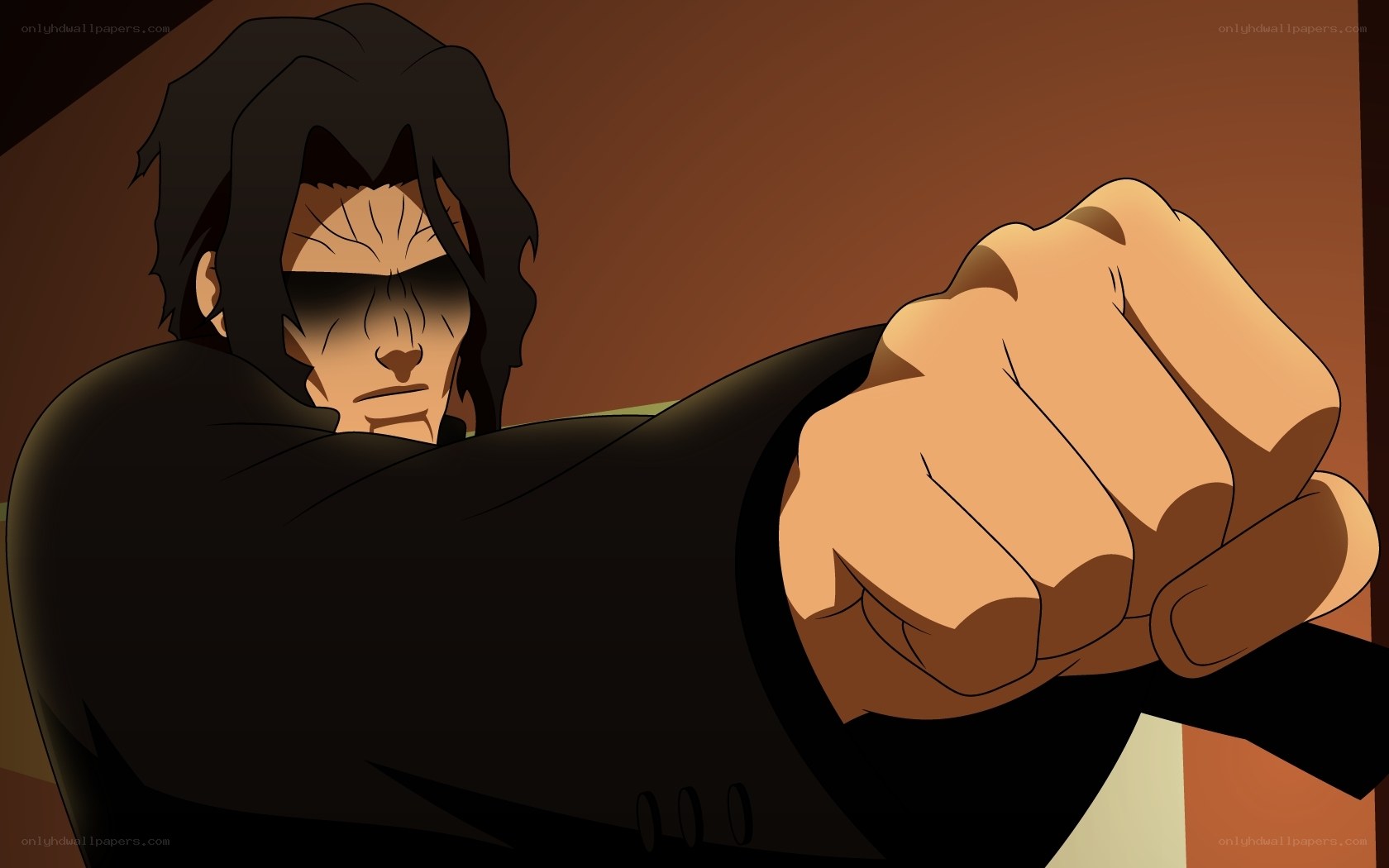 anime character with fist forward