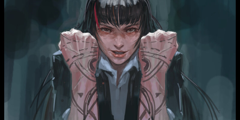 Anime Character with Fists — Black