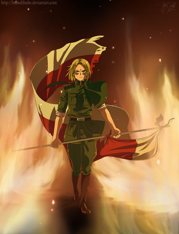 Anime Character with Flag — Green
