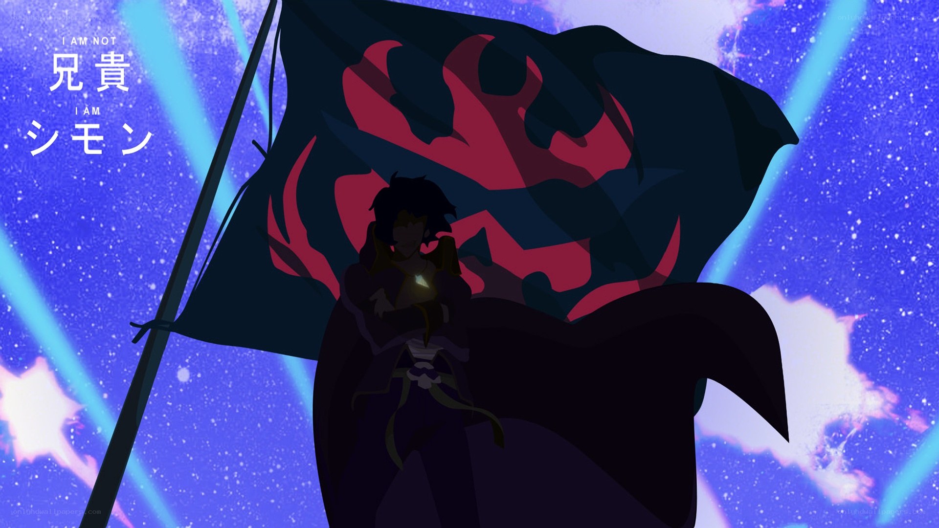 Anime character with flag