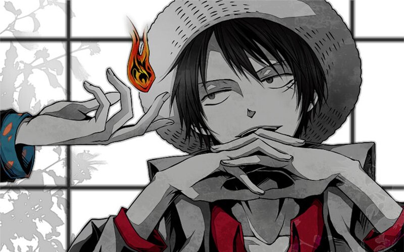 anime character with flame