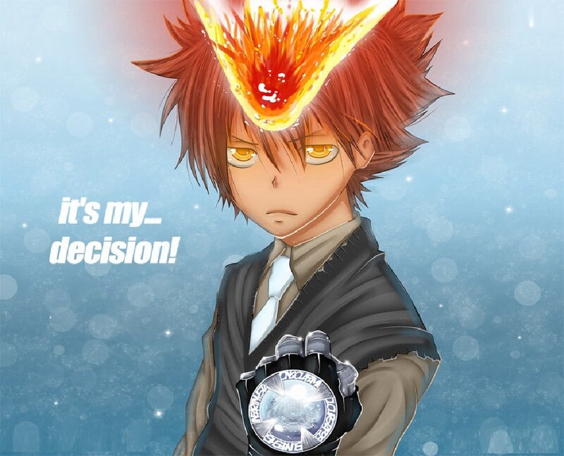 Anime Character with Flame — Blue