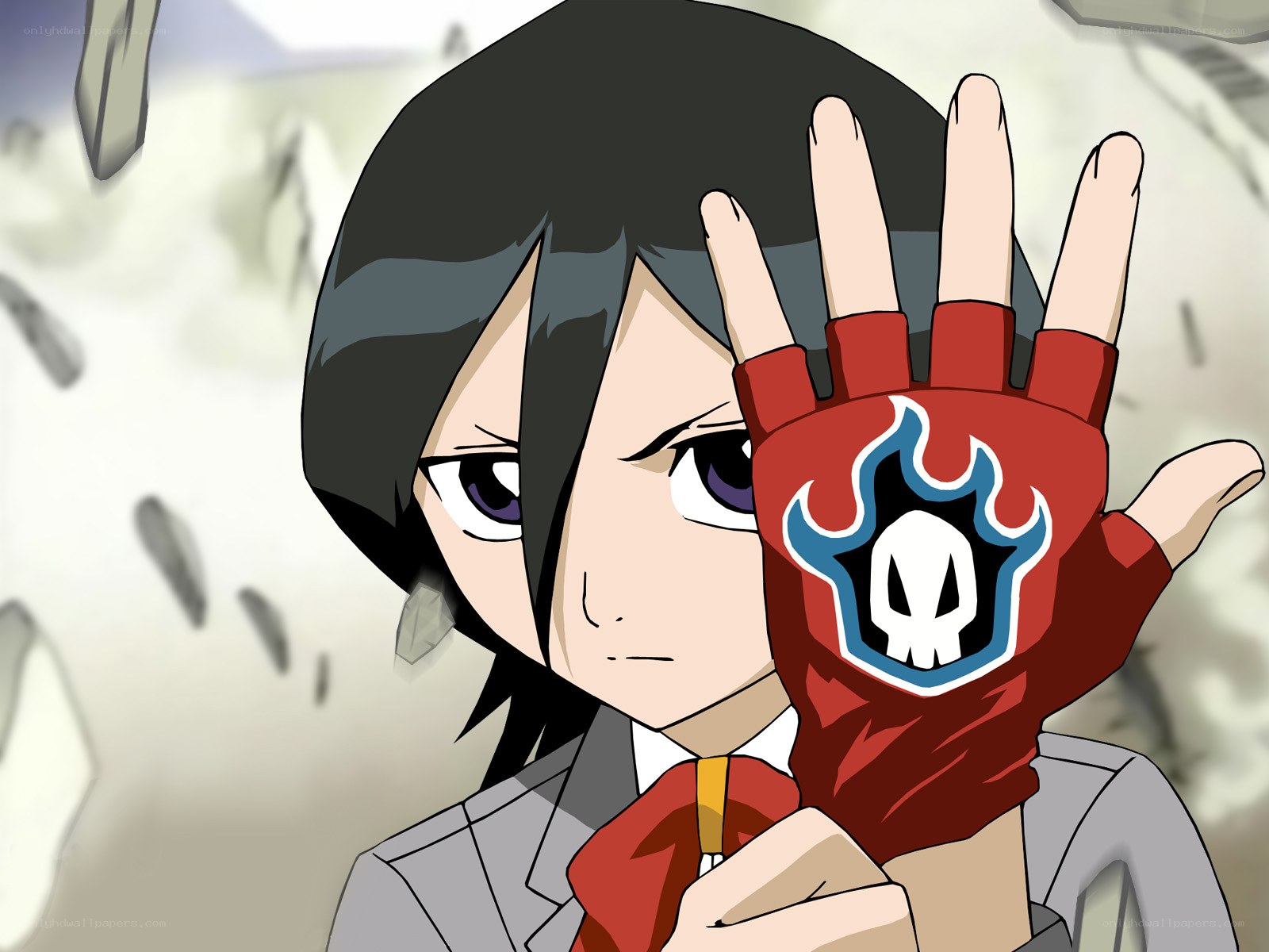 anime character with flame glove