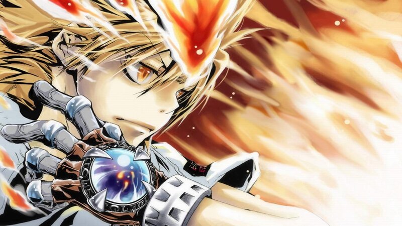Anime Character with Flame — Orange, Dramatic