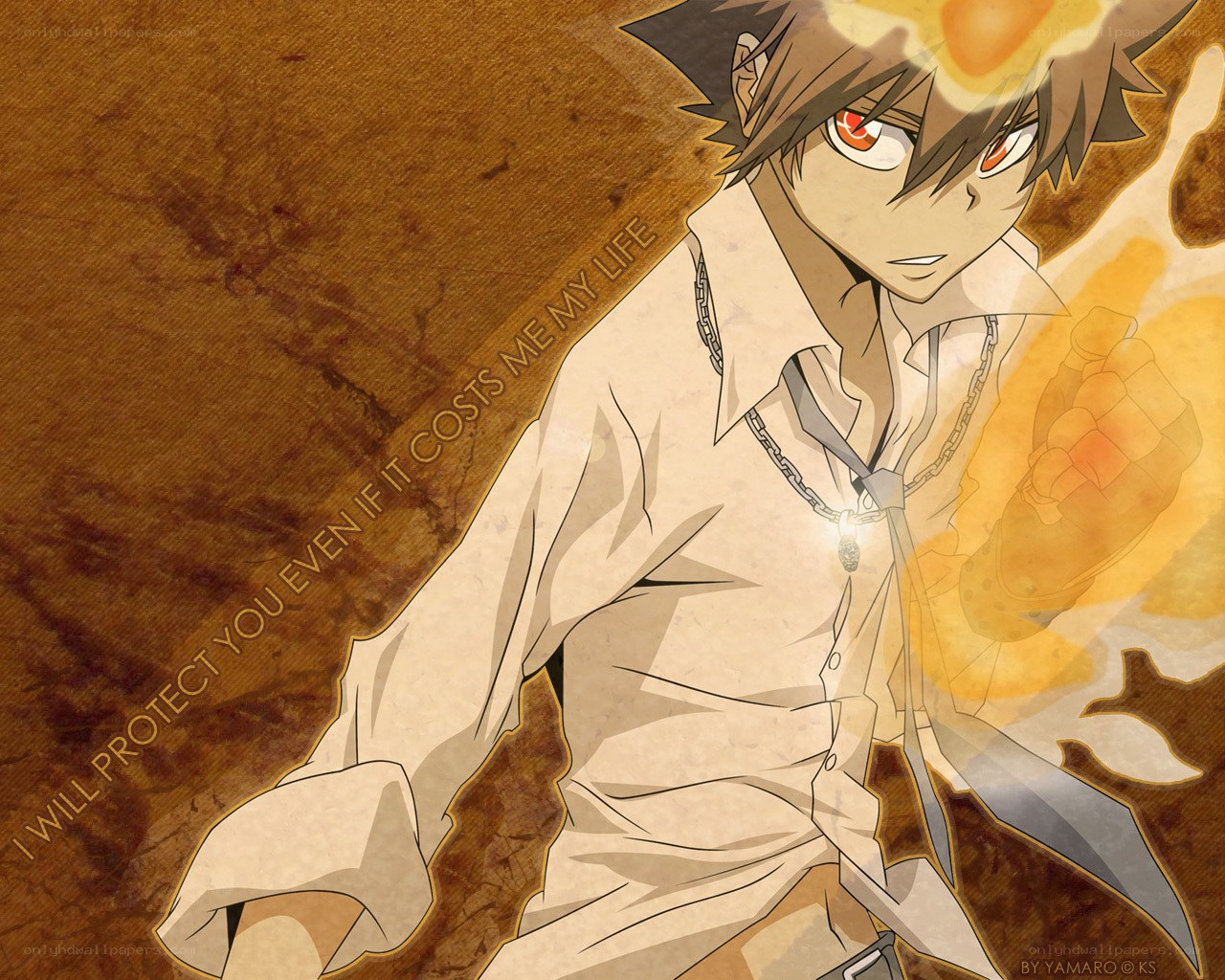 anime character with flame power