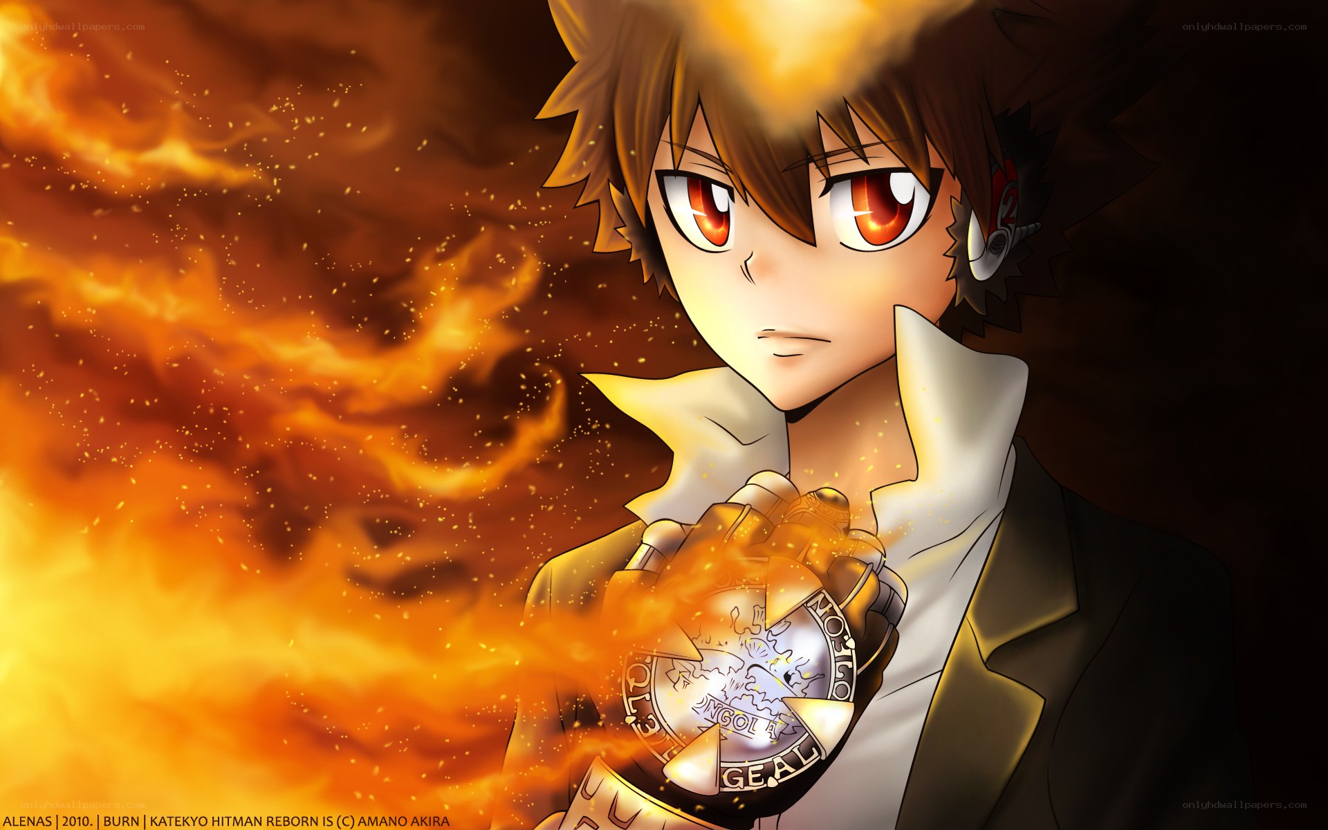 anime character with flame power