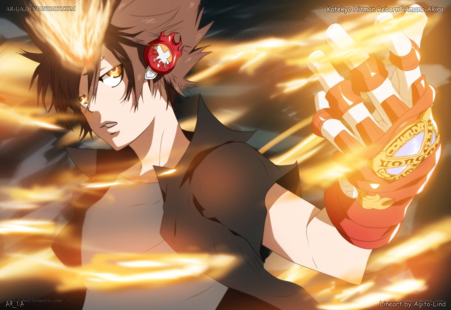anime character with flame power