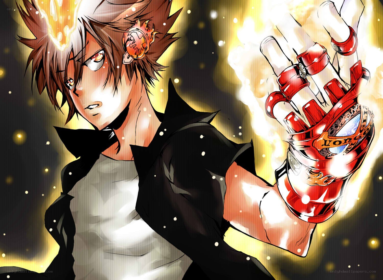 anime character with flame powers