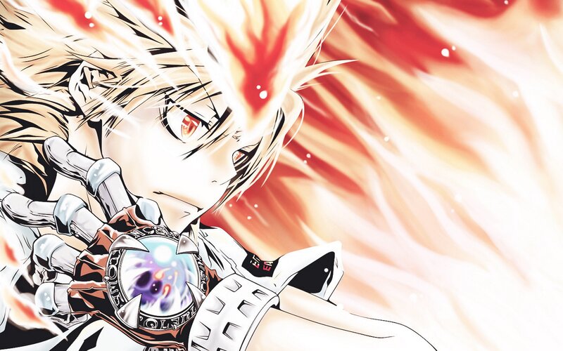 Anime Character with Flame — Red, Dramatic