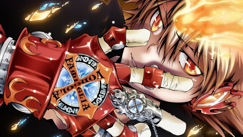 Anime Character with Flame — Red