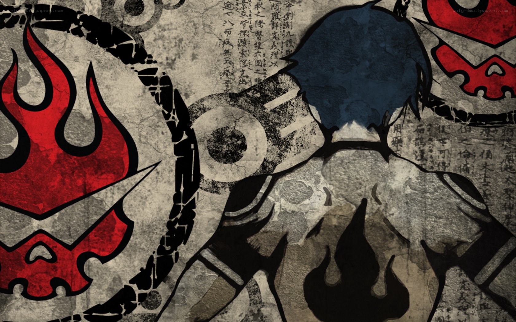 anime character with flame symbol