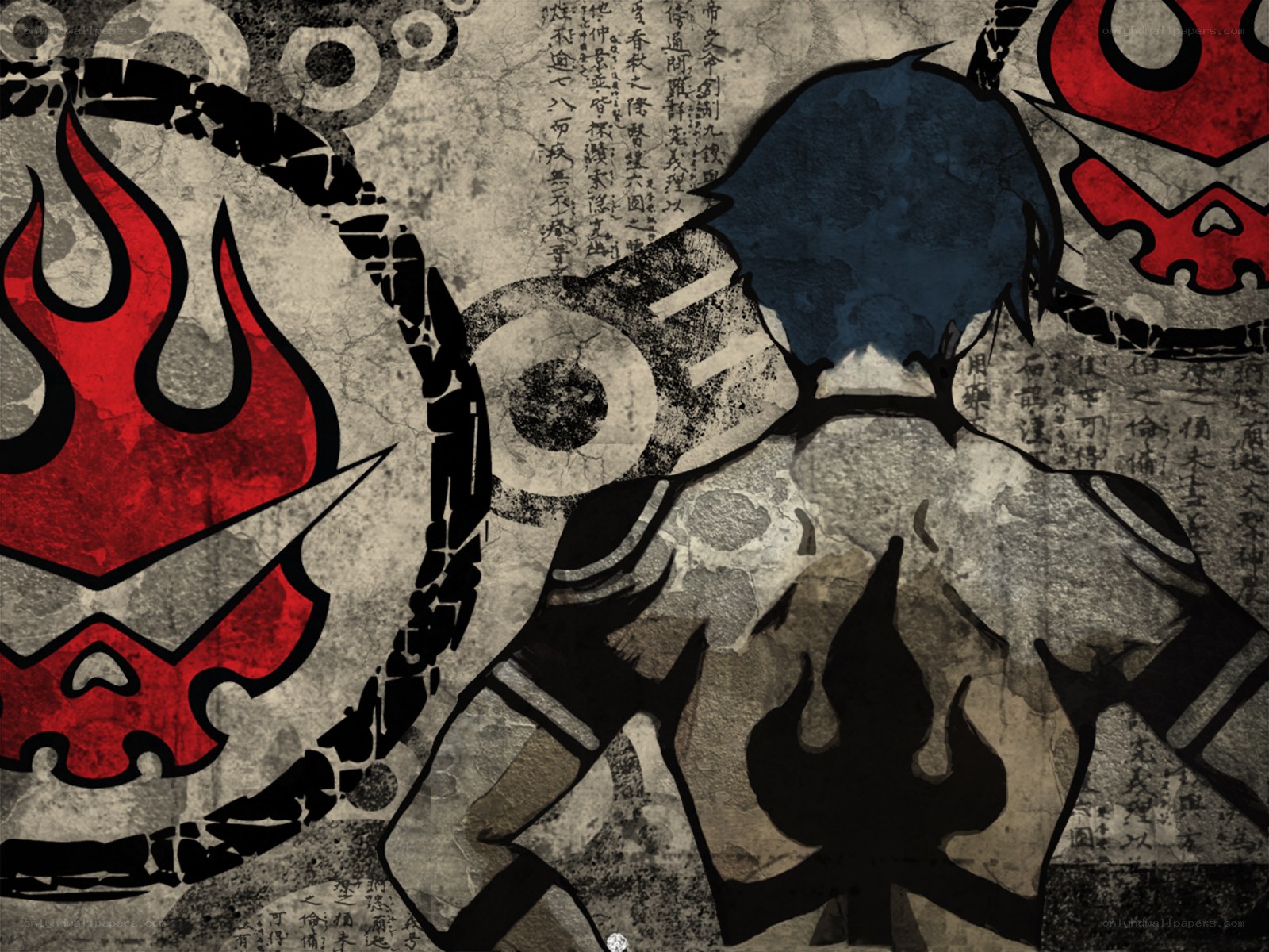 Anime character with flame symbol