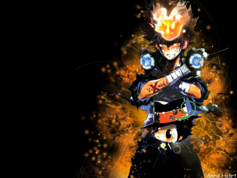Anime Character with Flames — Black, Dramatic, Wrist Devices