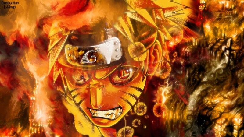 Anime Character with Flames — Orange, Dramatic, Intense