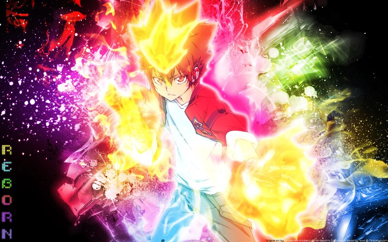 Anime Character with Flames — Yellow, Dramatic, Energy