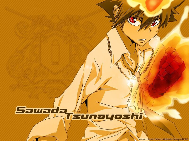 Anime Character with Flames — Yellow, Dramatic