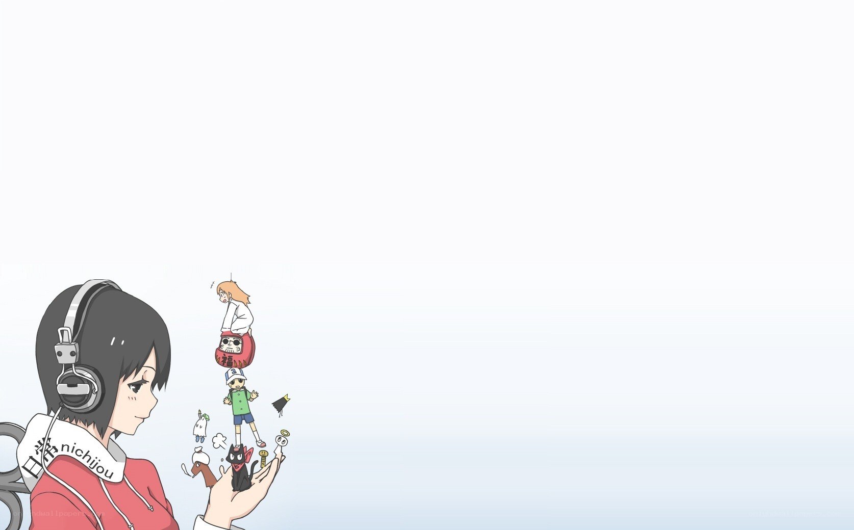 anime character with floating figures