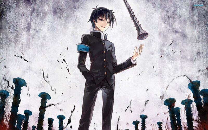 Anime Character with Floating Screws