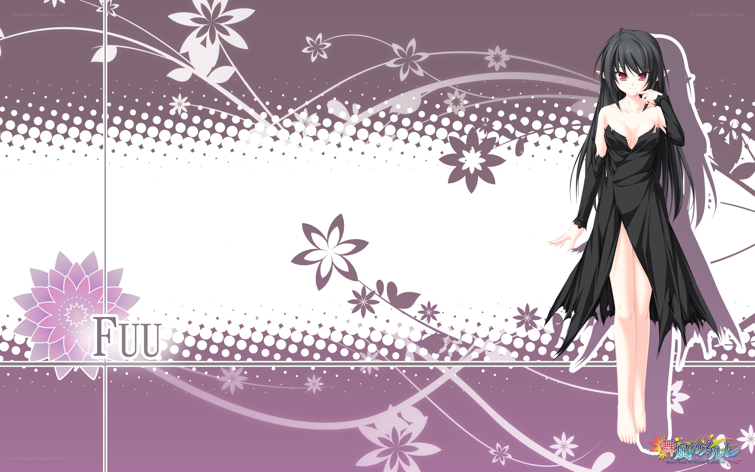 Anime character with floral background