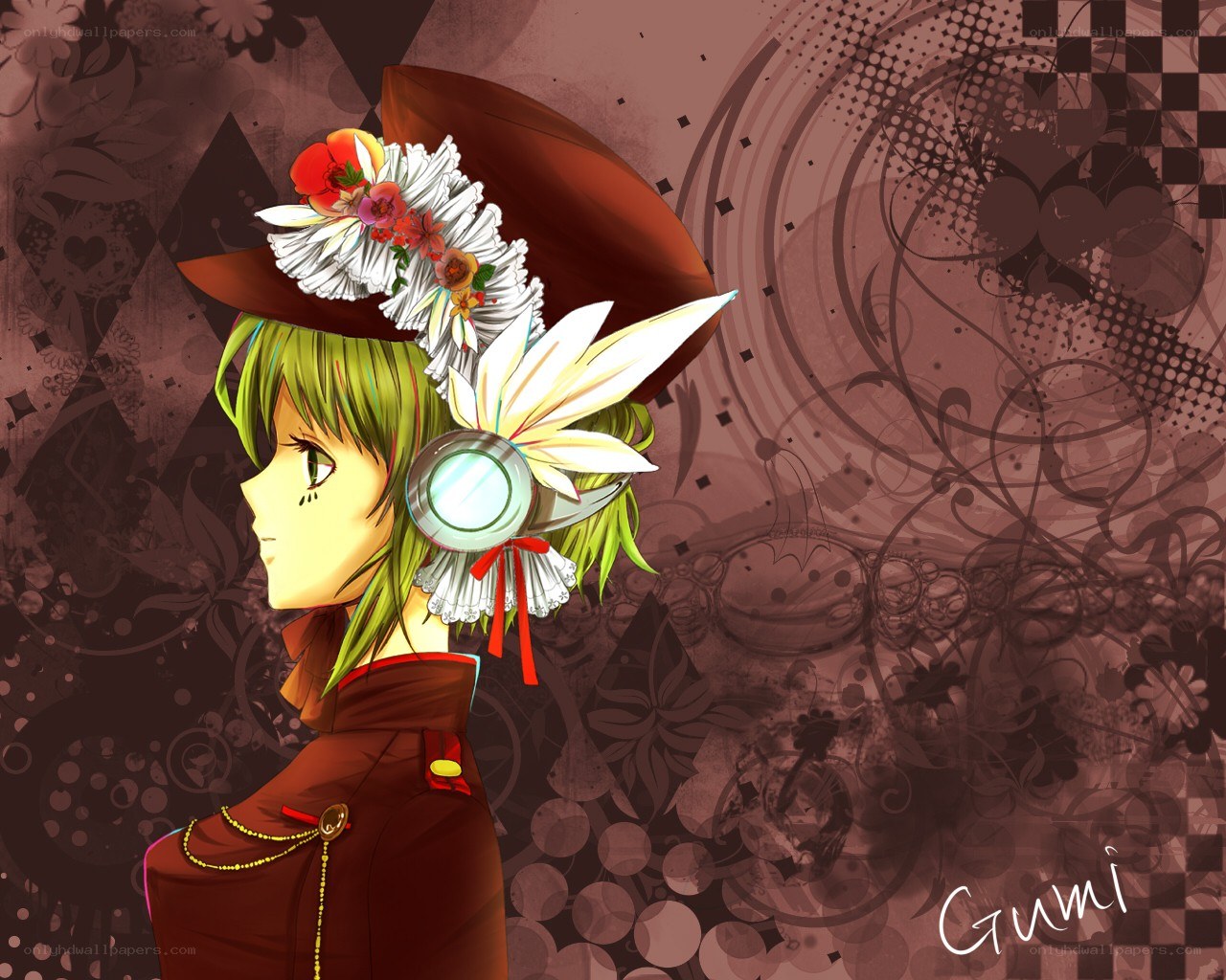 anime character with floral hat