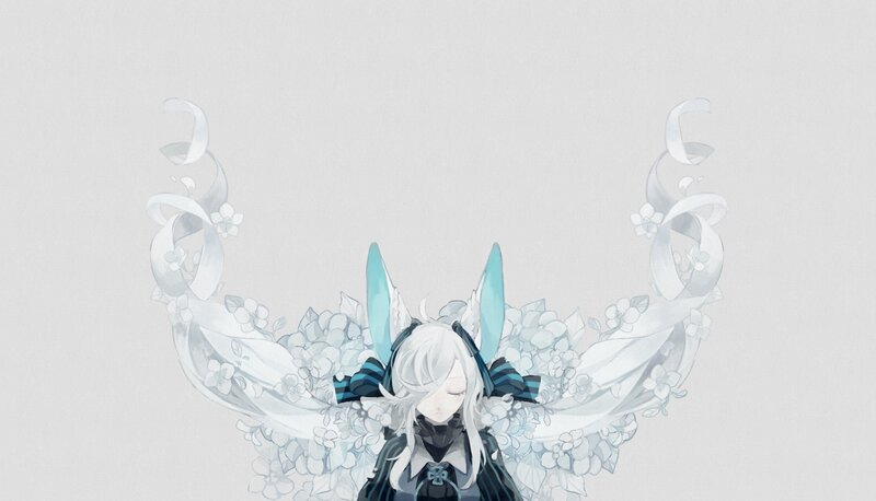 anime character with floral wings