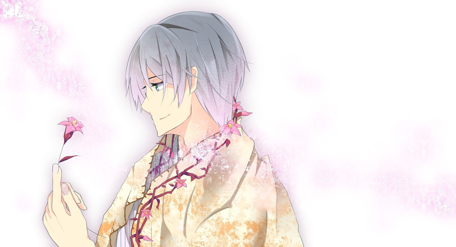 anime character with flower