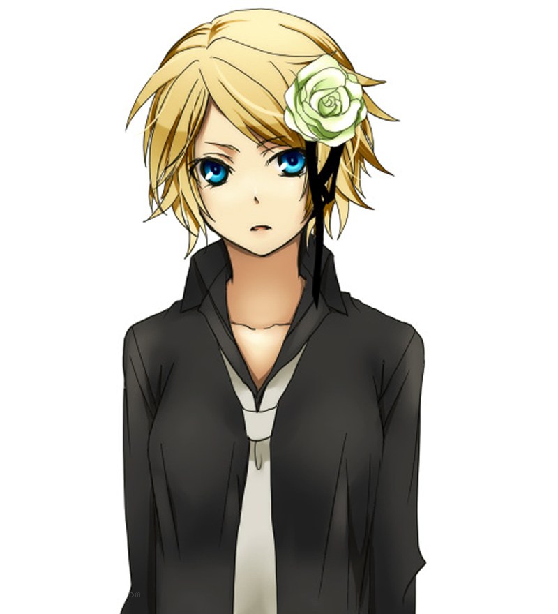 anime character with flower