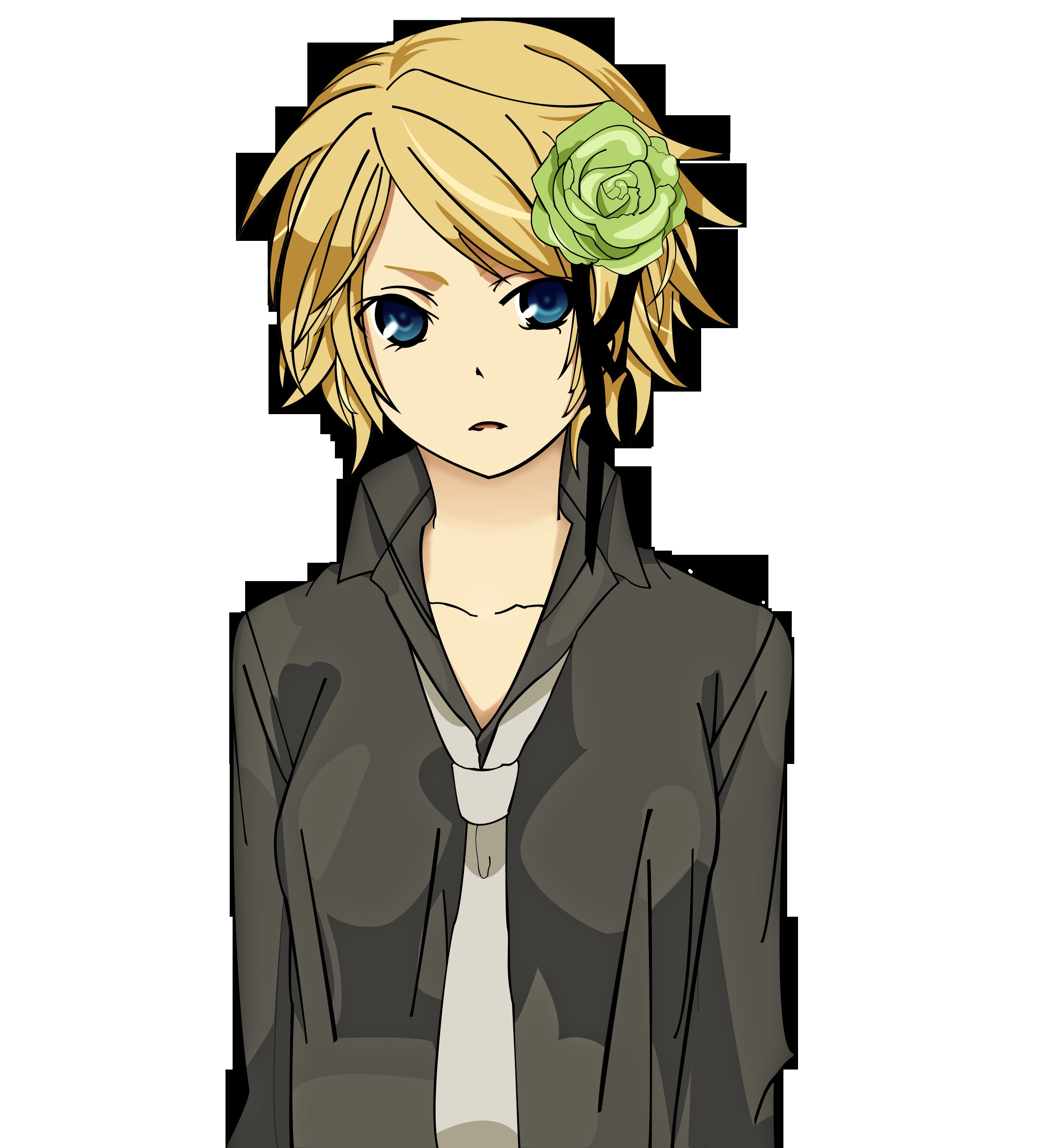 anime character with flower