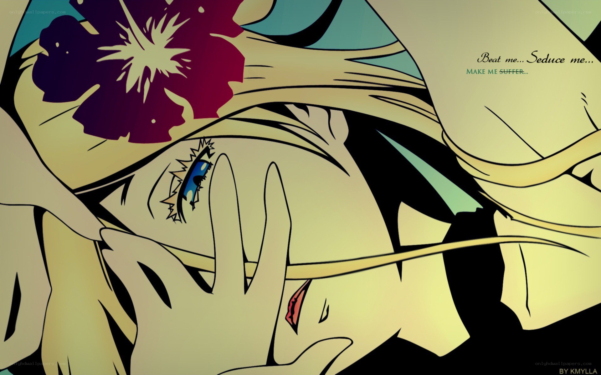 anime character with flower