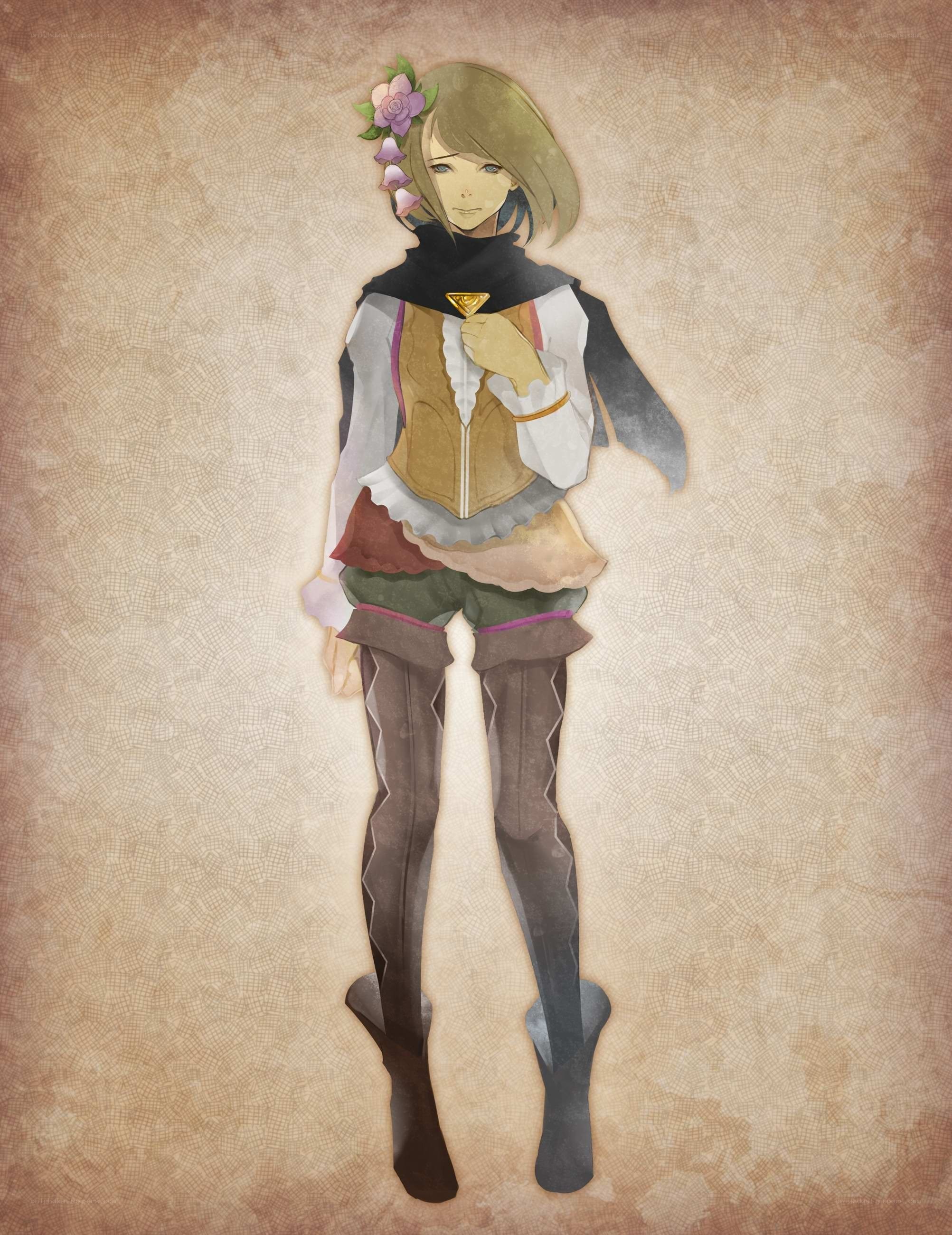 anime character with flower crown