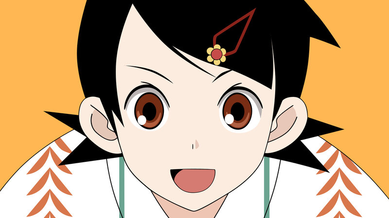 anime character with flower hairpin