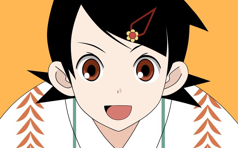 anime character with flower hairpin
