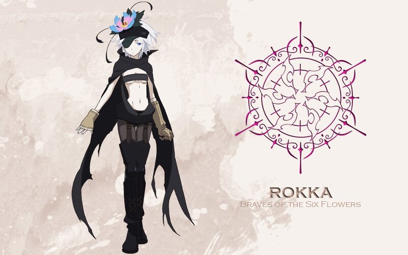 Anime Character with Flower Hat — Black, Dramatic