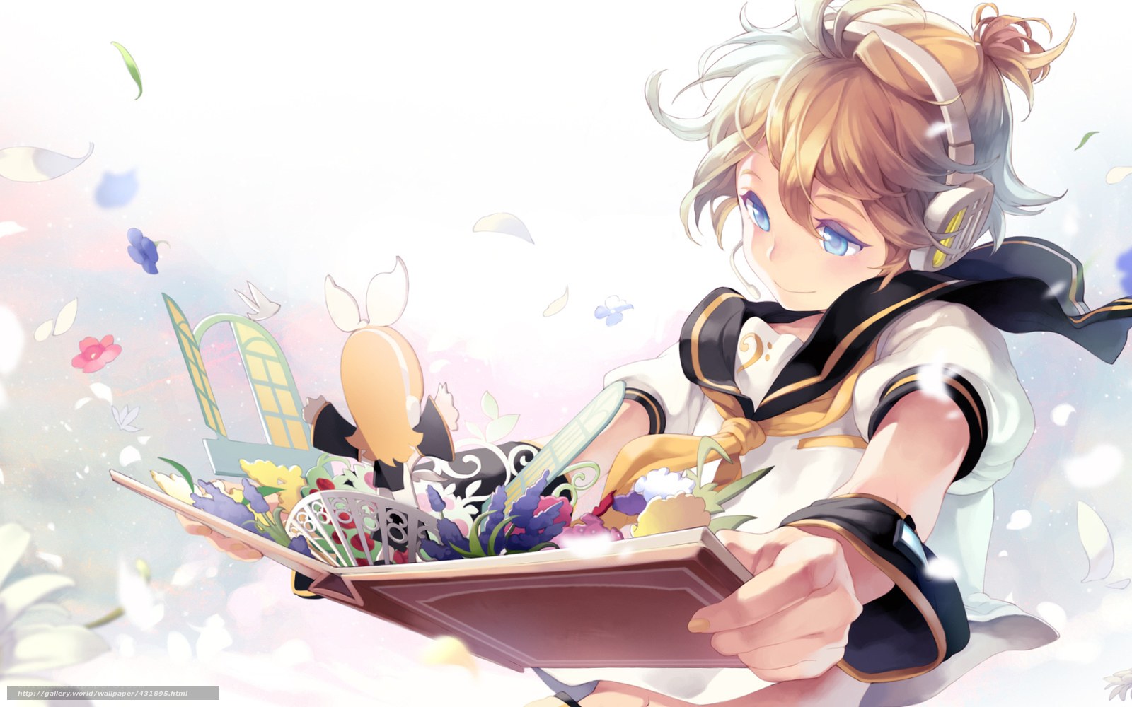 Anime character with flowers