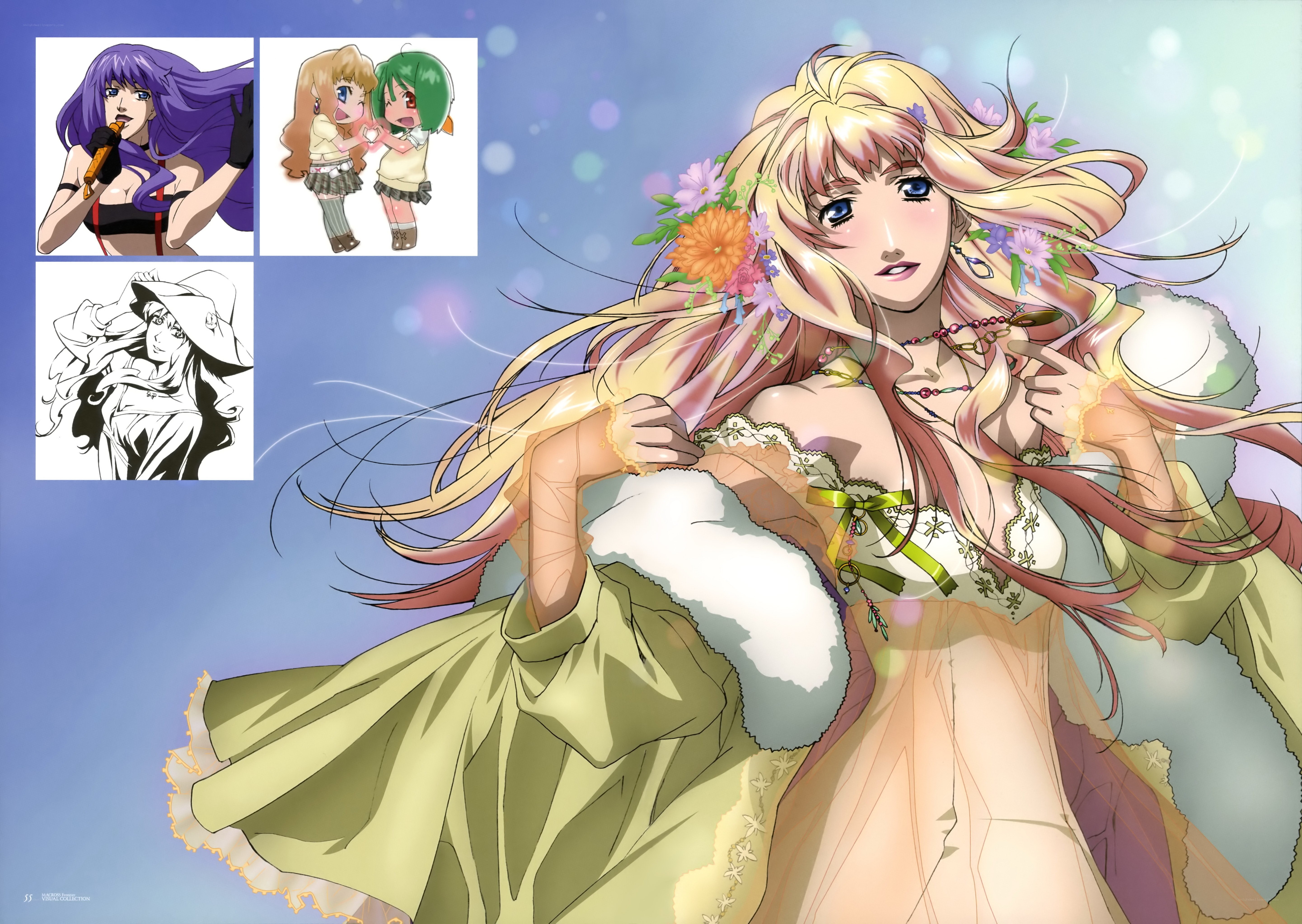Anime character with flowers