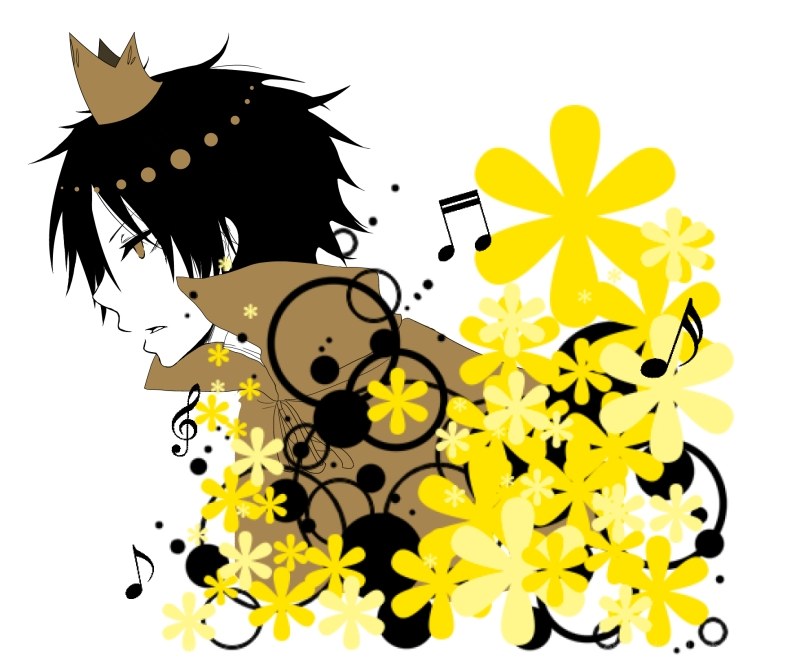 anime character with flowers